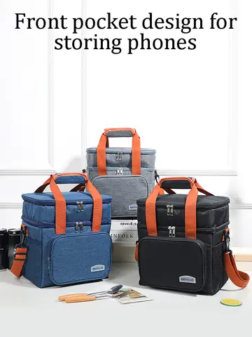 European And American Fashion Can Cross Body Thickened Lunch Insulation Bag With Large Capacity Business Lunch Bag