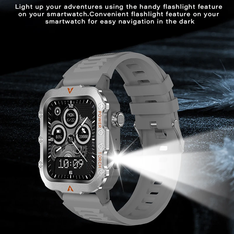 مصباح يدوي Smartwatch اللياقة البدنية ساعة مراقبة الصحة مقاوم للماء ساعة ذكية بلوتوث دعوة الساعات الرياضية للرجل IOS أندرويد 2025