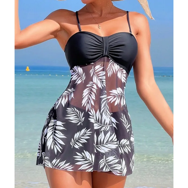 Summer Sexy Print Swimsuits Tankini Set Female Two-piece Swimwear Beach Swim Wear Bathing Suits Pool Women\'s Swimming Suit 2024