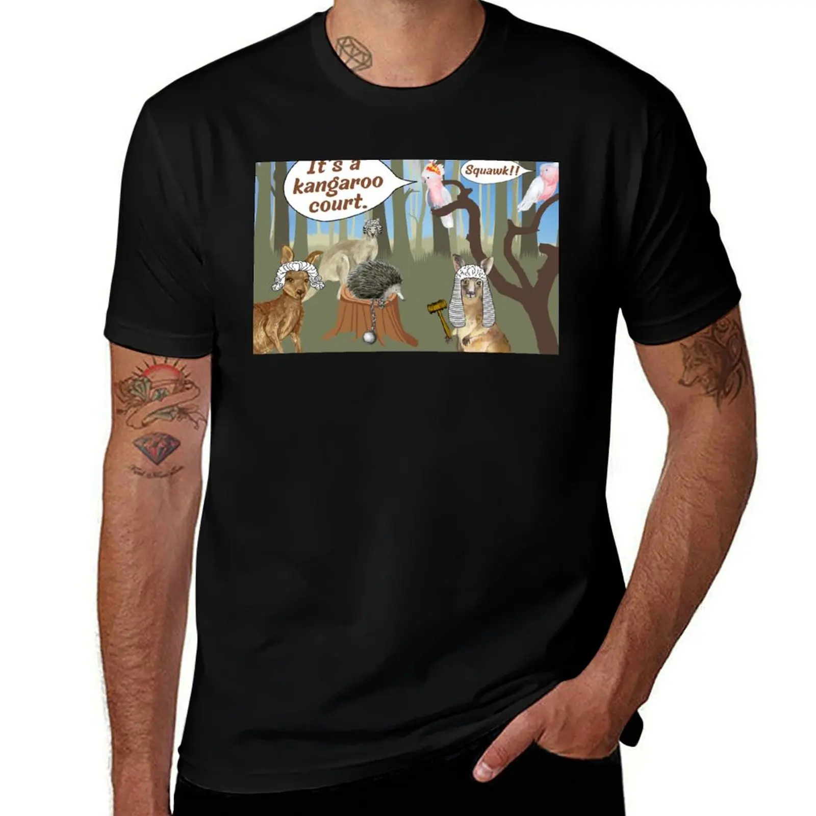 Kangaroo court idiom law and order T-Shirt Casual Pattern Print Tee Shirt T-Shirt