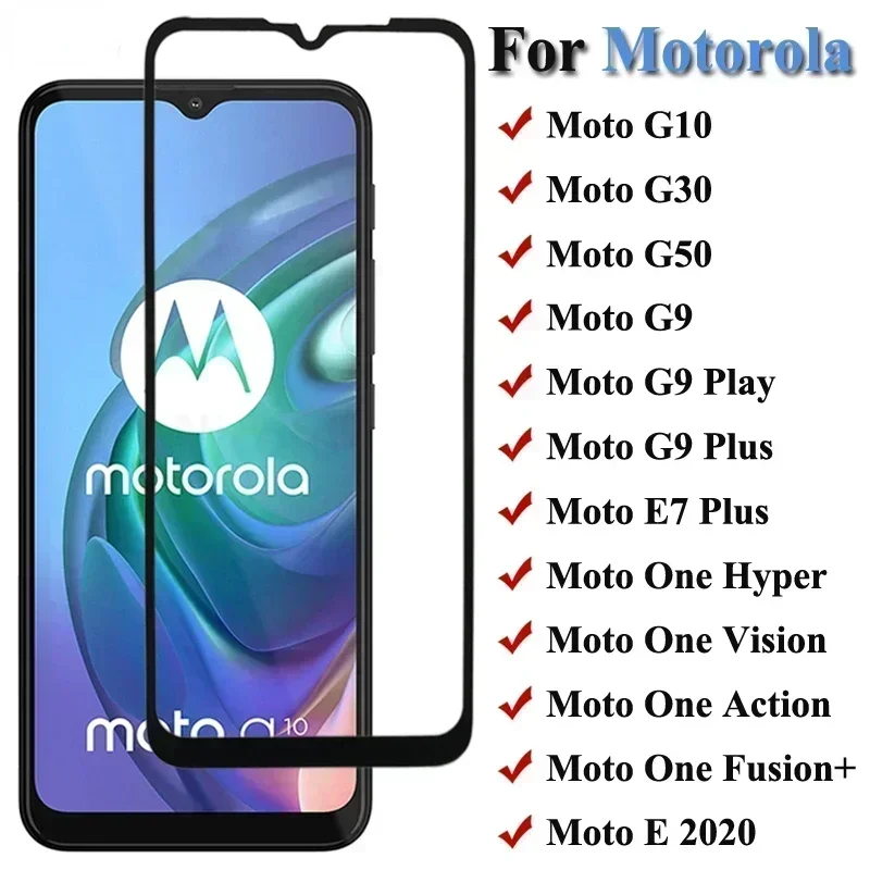 Tempered Protective Glass For Motorola Moto G10 G30 G50 G9 Plus Play Moto One Vision Action Hyper E7Plus E 2020 Screen Protector