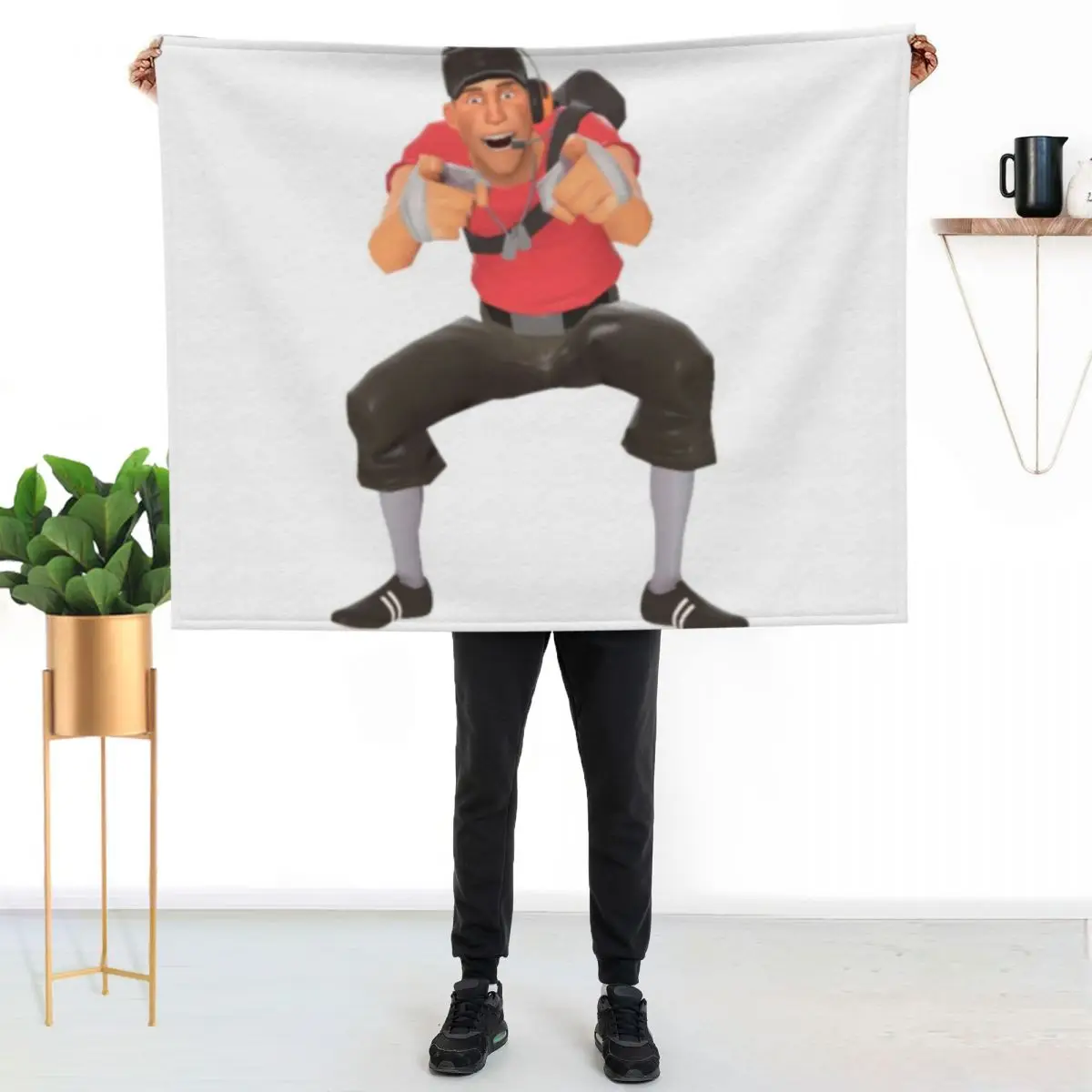 

tf2 scout laugh Throw Blanket Warm Comfortable Blanket for Office Napping