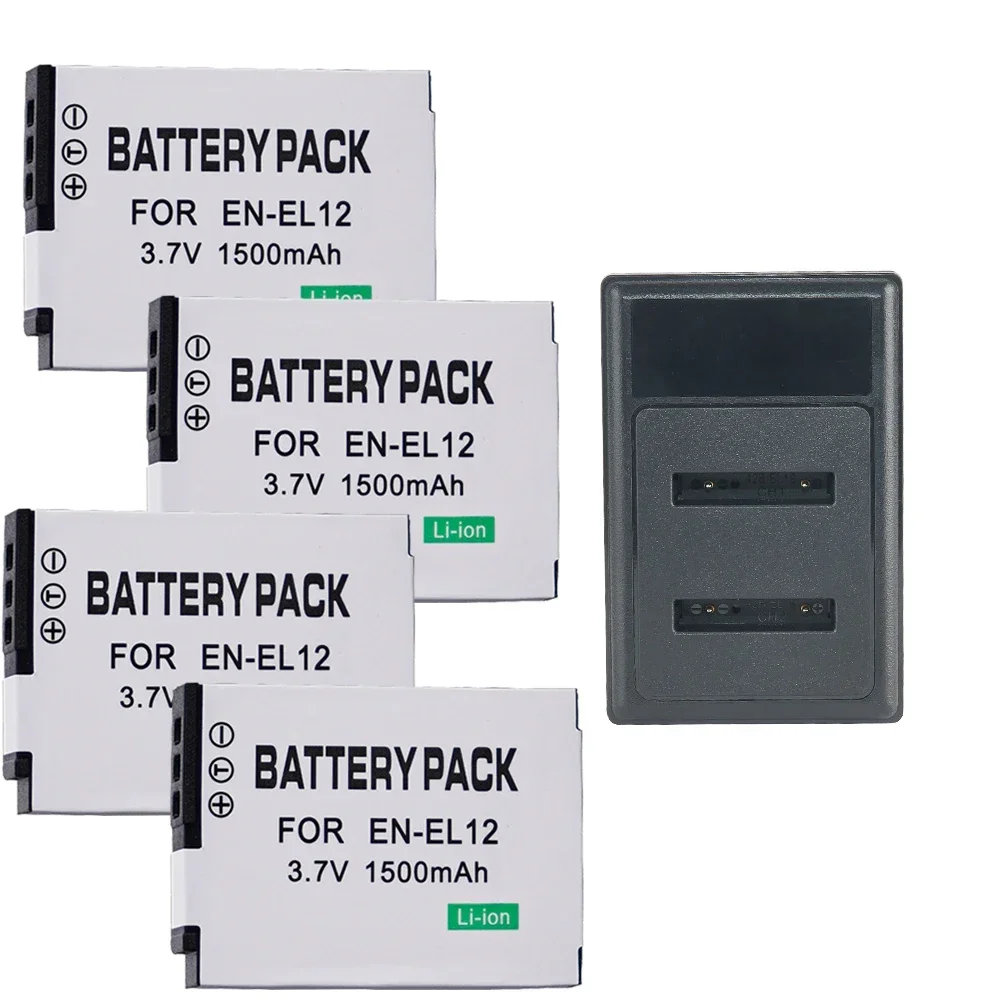 1500mAh 3.7V EN-EL12 Camera Battery Suitable for Nikon P300 P330 P340 S9100 S8200 S9500 S630