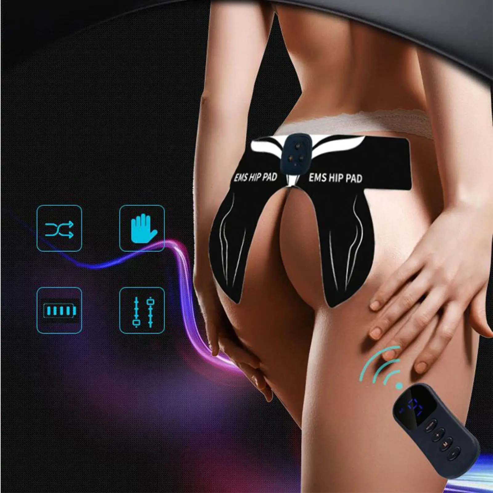 

Hip Trainer 6 Modes 18-level Hip Muscle Trainer Electronic Muscle Stimulator for Workout Exercise Home Gym Fitness Pilates Yoga