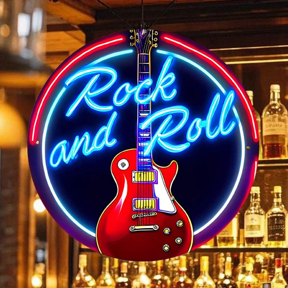 1pc Retro Rock And Roll Neon Sign Wall Art, Weatherproof Vintage Decor  Garage, Bar & Garden - No Power Needed, Collector'S Item