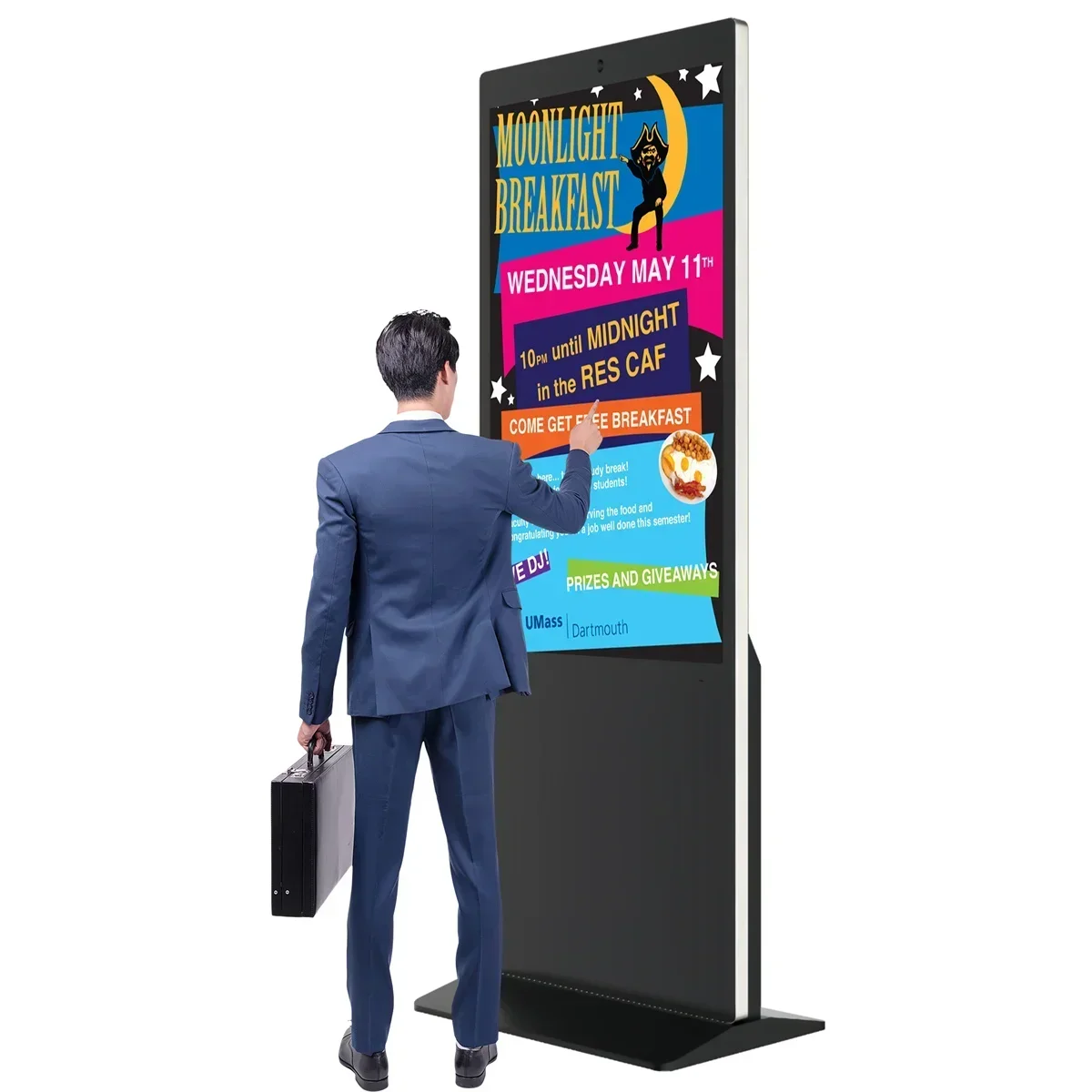 32 55 65 Inch Indoor Touch Kiosk Pc Monitor Totem Tv Lcd Vertical Poster Display Smart Advertising Screen Retail Digital Signage