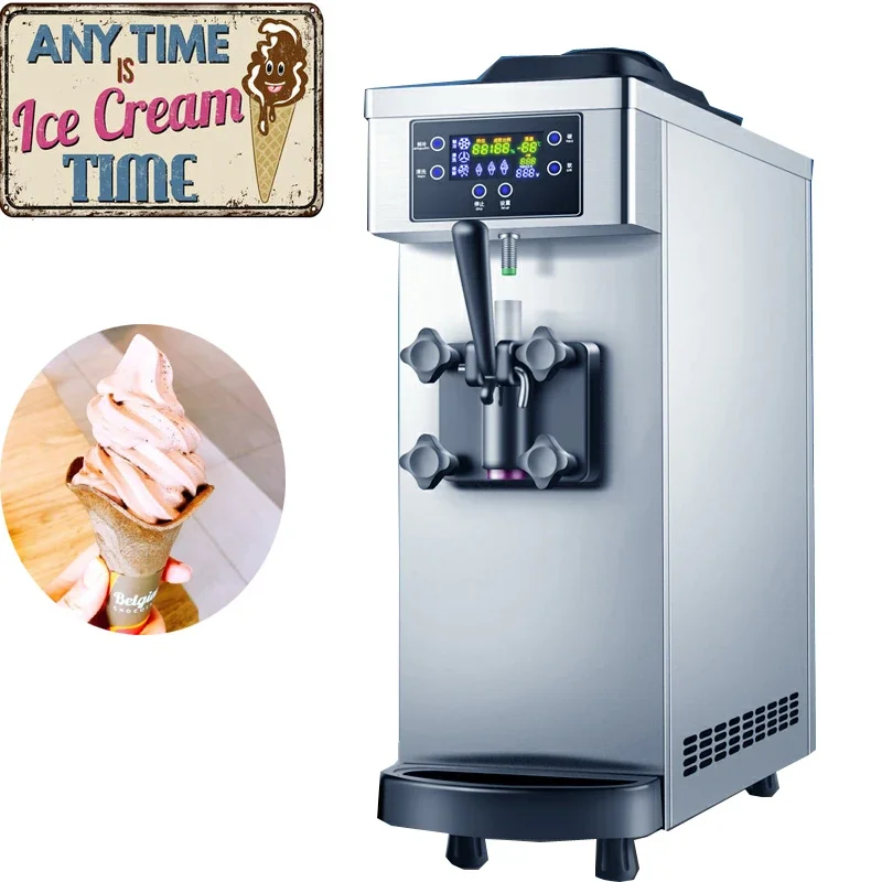 

Commercial 10-12L/H Ice Cream Machine Single Flavor Soft Ice Cream Maker Machine Stainless Steel Freezing Equipment