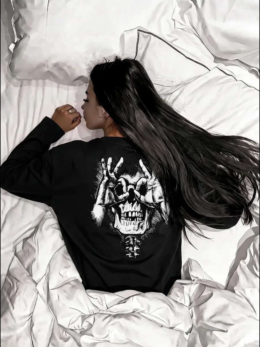 New women's high-quality long sleeved top with fashionable printed loose fit, a must-have for all seasons.