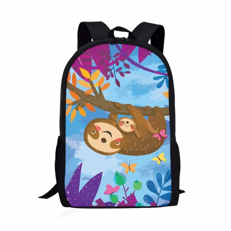 Mochila escolar con estampado de bosque de perezoso, bolsa de libros para adolescentes, mochilas para escuela primaria, niños y niñas