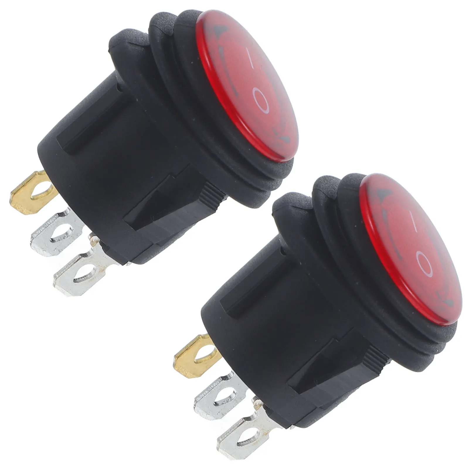 

2Pcs Waterproof Red Light Toggle Switch Heavy Duty 3 Pin Rocker Marine Boat Control Replacement 12V 24V