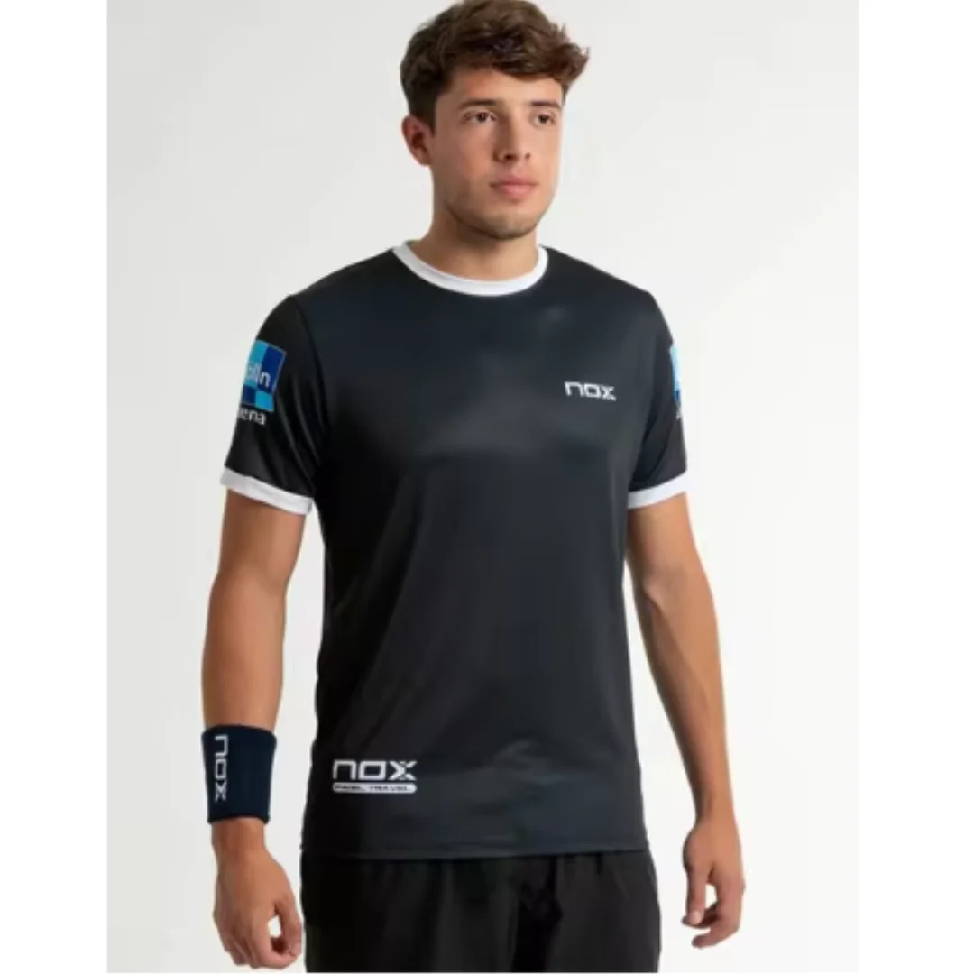 Men's Cage Tennis T-Shirt Sports Shirt Spanish Top Athlete Padel World Tour Crewneck Short-Sleeved Jersey Breathable