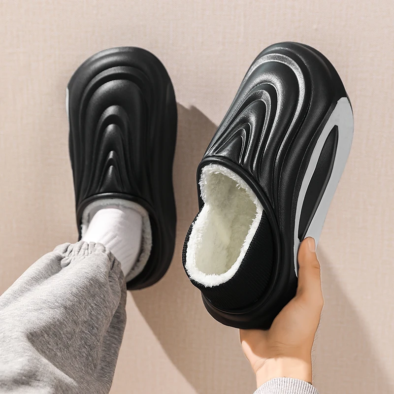 

YRZL Men Winter Slippers Warm House Shoes Thermal Non-Slip Comfortable Fuzzy Lining Indoor Outdoor Anti-Skid for Winter Slippers