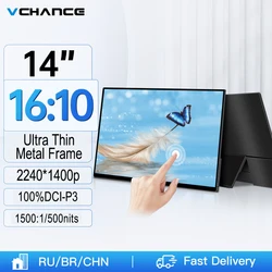 Vchhance 14 ''2k touchscreen monitor portátil 2240x1400p 100% DCI-P3 escritório viagem display externo para portátil xbox switch ps5 mac