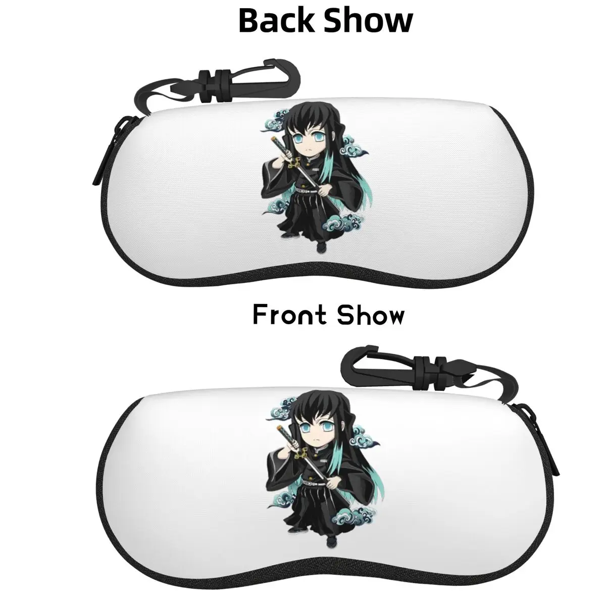 

Chibi Mist Pillar Muichiro Tokito Shell Glasses Case Protector Sunglasses Box Women Men Soft Eyeglasses Bag Pouch