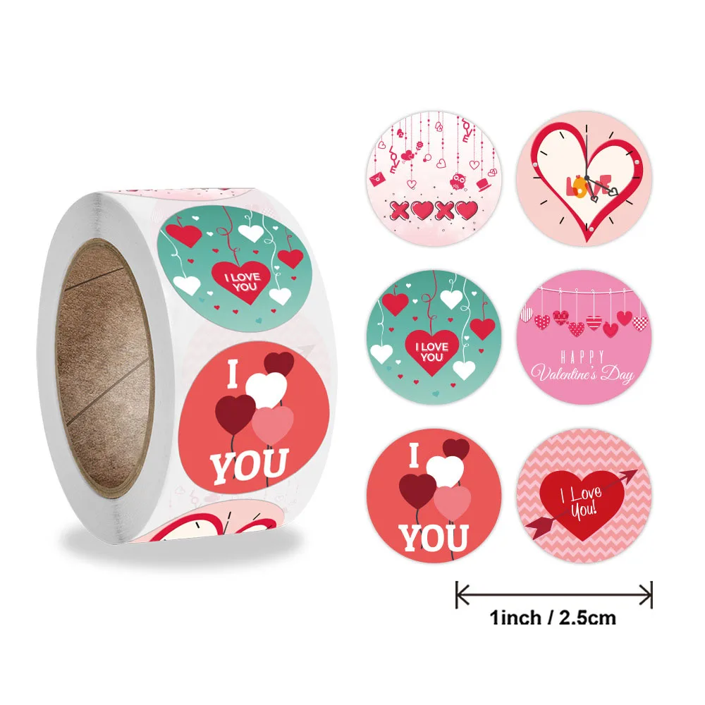 50-500pcs Exquisite Round I Love You Stickers For Valentine's Day Wedding Engagement Lover Romantic Gifts Decor Sealing Labels