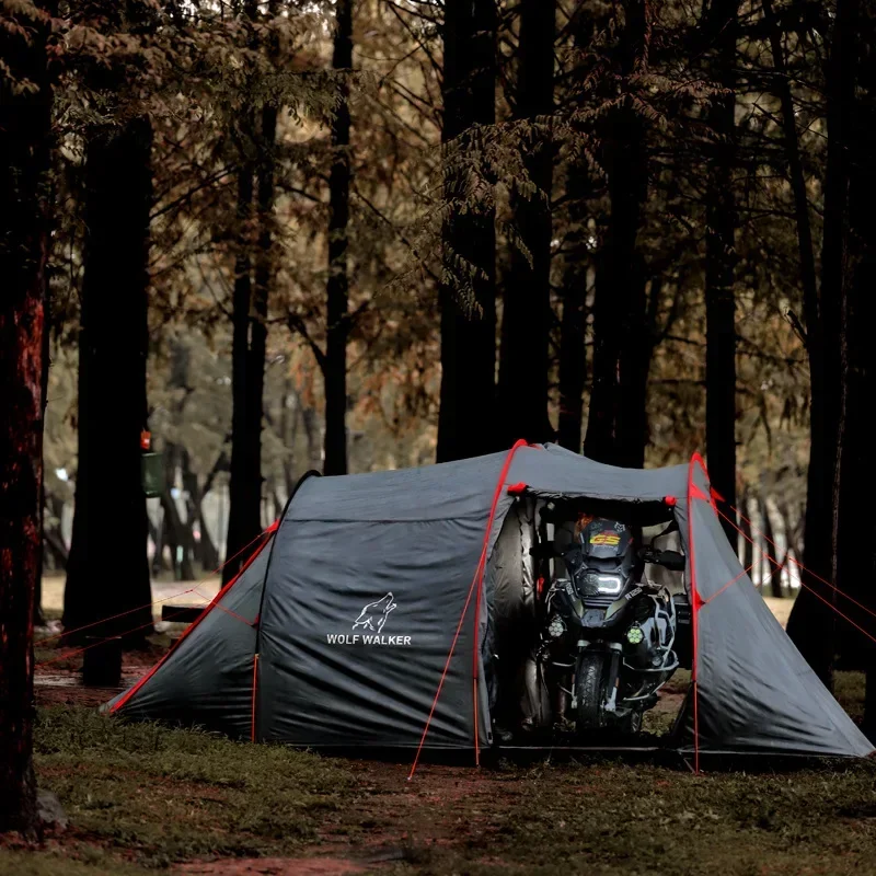 motorcycle hiking tent outdoor camping cloud tourer Double Layers motorcycle storage 2 man tent customcustom