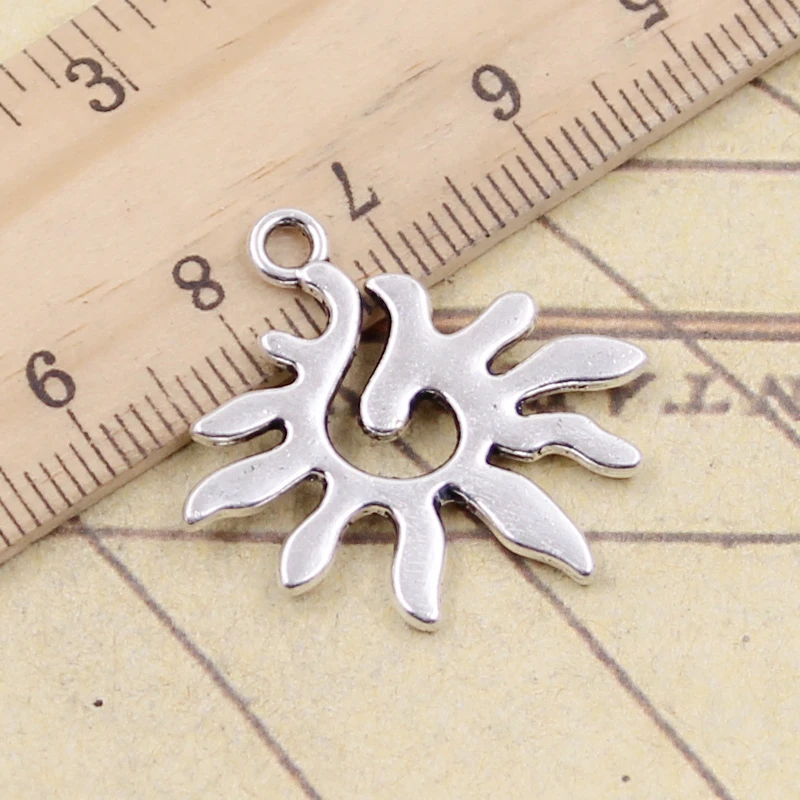 10pcs Charms Sun Sunshine 27x20mm Tibetan Silver Color Pendants DIY Antique Finding Making Handmade Jewelry