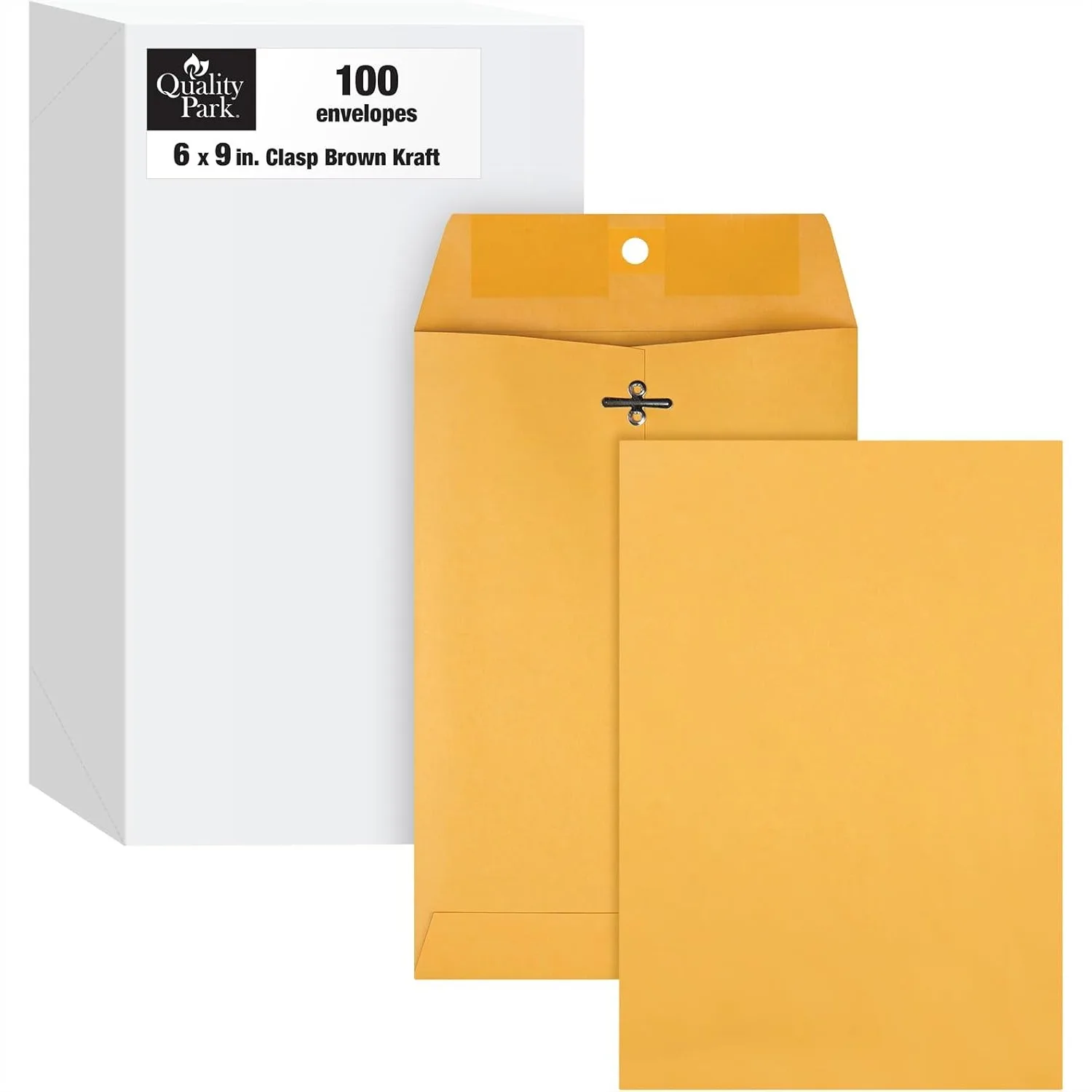 

6x9 Clasp Envelopes with Gummed Flap for Mailing & Storage, 28 lb Kraft Paper, 100 Pack