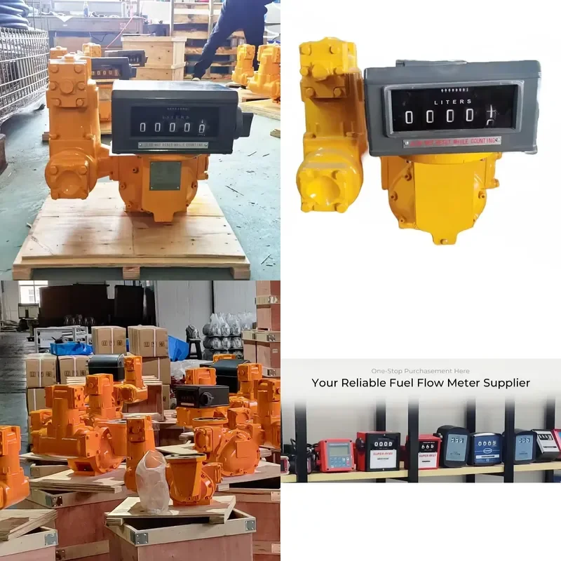 M50 Portable Positive Displacement Gas Petrol Fuel Flow Meter 2 Inch True Gravity LC for Accurate Measurement