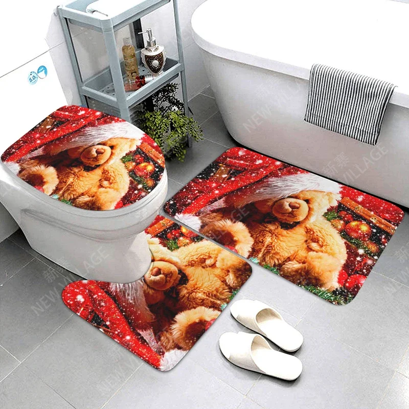 home bathroom floor mats Christmas animals Bath Foot mat modern bathroom accessories rug Toilet mat Bathtub anti-slip carpet