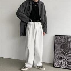 White Baggy Jeans Men Oversized Casual Wide Leg Jeans Men Streetwear Korean Loose Straight Jeans Mens Denim Trousers S-3XL