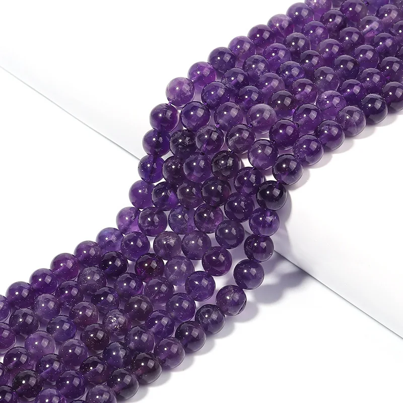 Natural Stone Amethysts Crystal Beads Round Loose Spacer 5A Bead For Jewelry Making Diy Bracelet Necklace Accessroy Finding 15