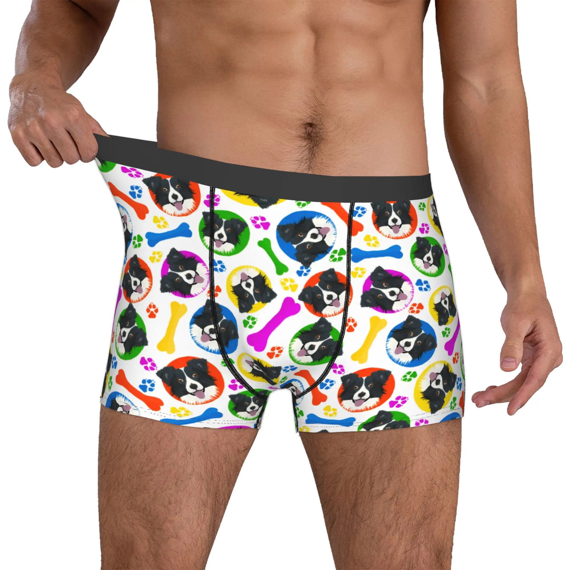 

Customized Dog Paw Boxer Shorts For Homme 3D Printed Bone Underwear Panties Briefs Breathable Underpants