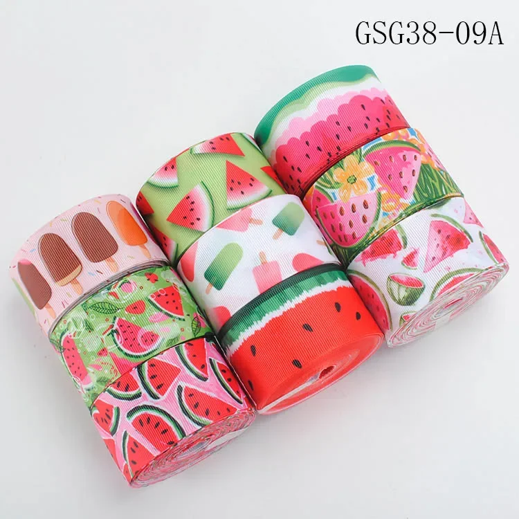 9 yards 38 mm Mixed set fruit & flowers pattern ribbon grosgrain tape ribbon 1Y/style