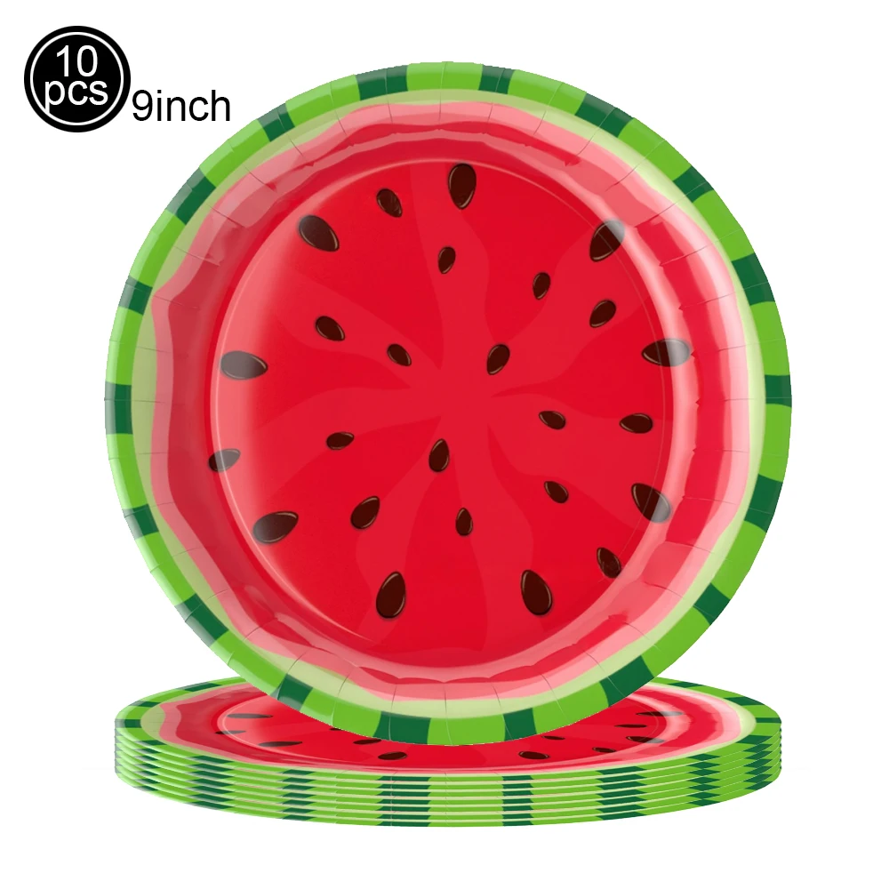 Wassermelonen-Geschirr, Kindergeburtstag, Party, Pappteller, Servietten, Strohhalme, Tassen, Dekorationen, Sommer-Partys mit Wassermelonenmotiv – Detail 7
