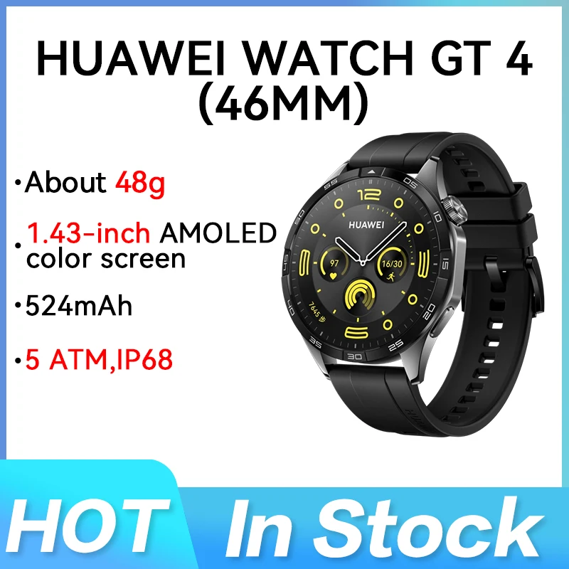 Original Huawei Watch GT4 Smart Watch Blood Oxygen Monitor Smartwatch Phone Call Heart Rate GPS Tracker Watch