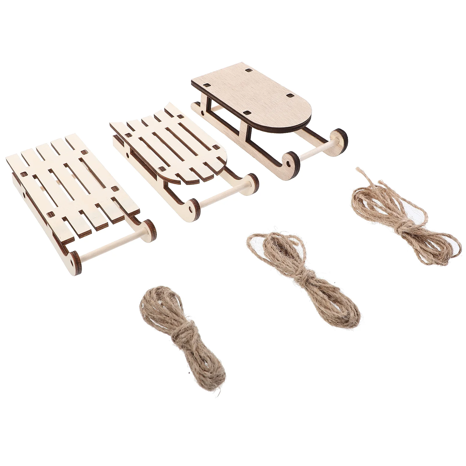 12 Uds. Adornos navideños para trineo, decoraciones para exteriores, trineo en blanco, adorno de madera de álamo, artesanía sin terminar