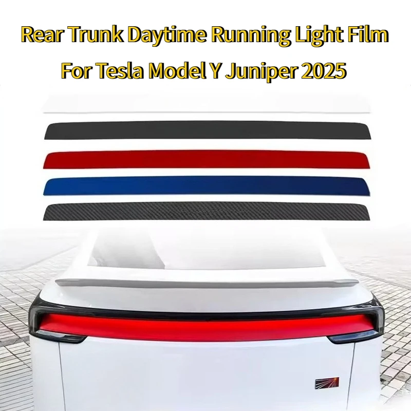 

PVC Paint Protection Film for Tesla Model Y Juniper 2025 Rear Trunk Daytime Running Light Film Anti-scratch Exterior Accessories