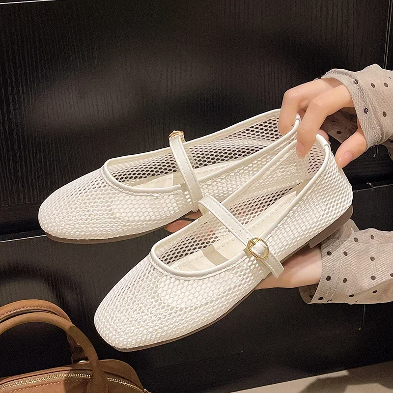 New Retro Mary Jane Women's Single Shoes Classic Design Shallow Square Toe Breathable Comfortable Versatile Style