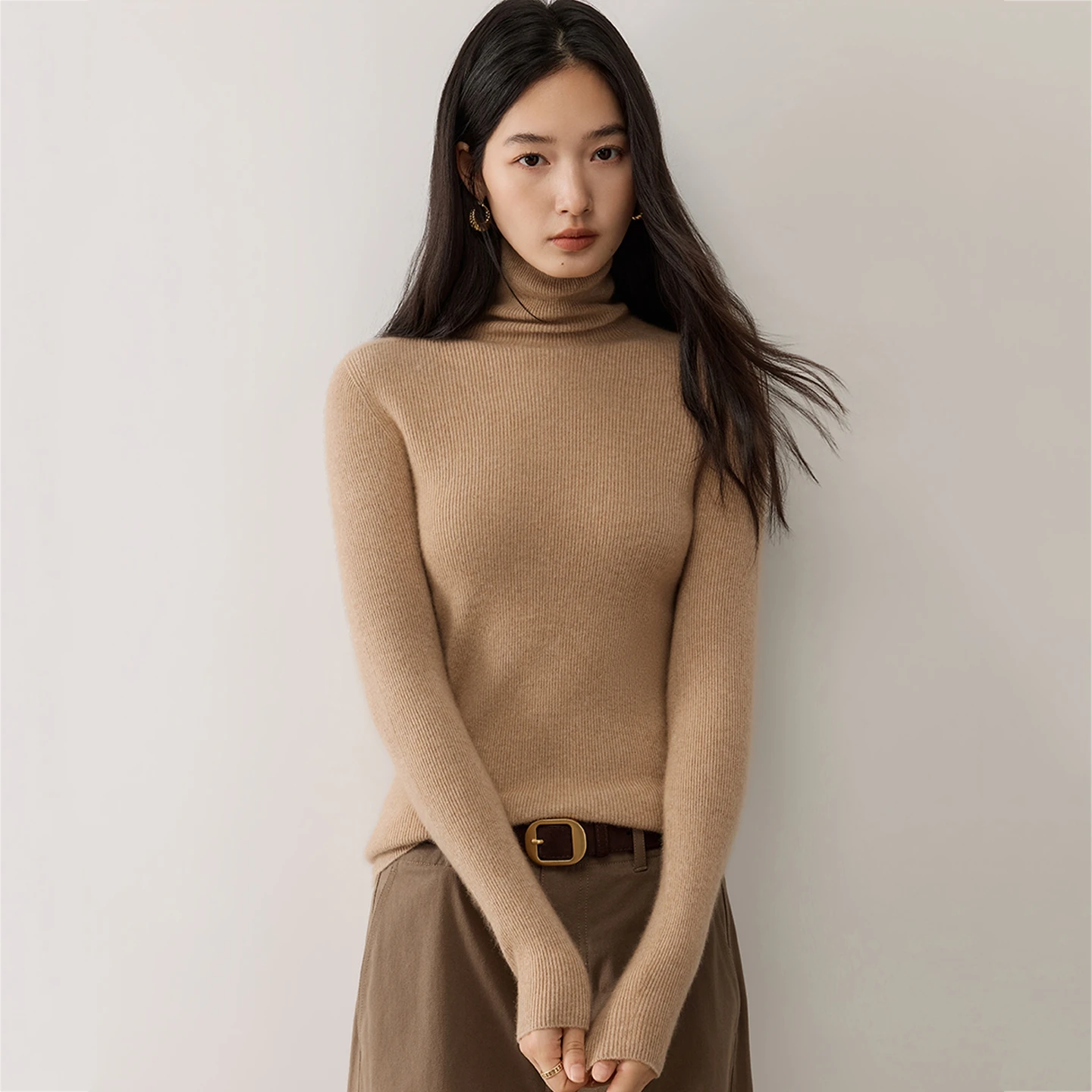 Versatile Pullover Autumn Winter Sweater Women's Knitted Clothes 100% Cashmere Sweater Turtleneck Slim Pullover Inside Join Tops