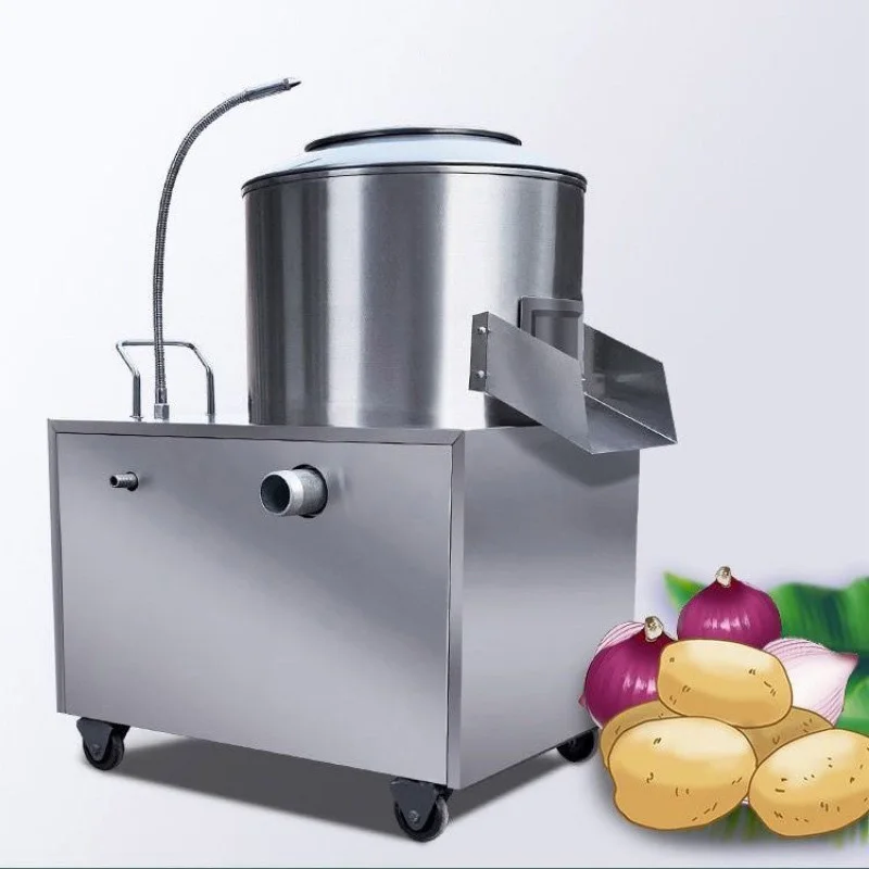 Pelador de patatas frías y jengibre, totalmente automático, comercial, directo de fábrica, de acero inoxidable, fuente de energía eléctrica para limpieza de patatas