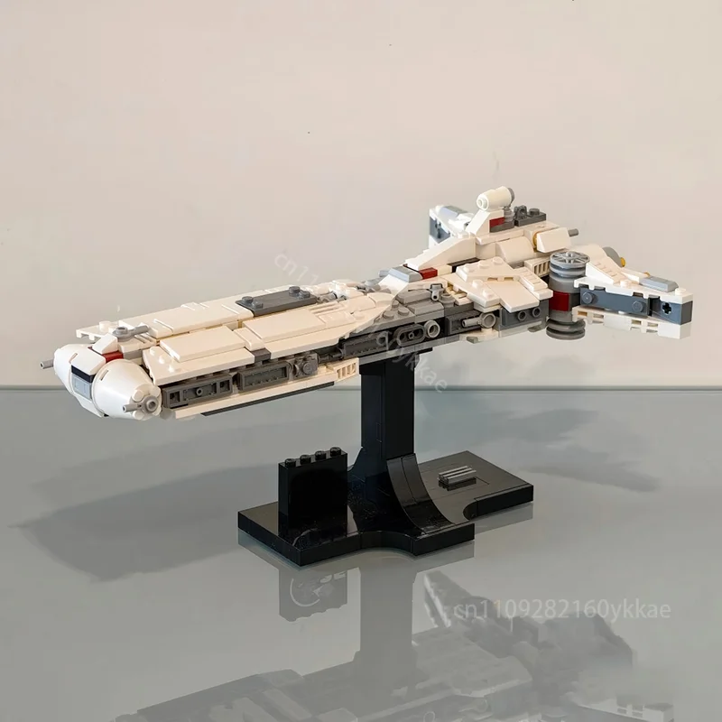 

NEW MOC SpaceShip Starship The Rebel Pelta-Class Combat Frigate Building Blocks Model DIY Space War Military Assembly Toys Gifts