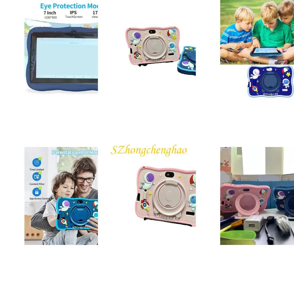 

7inch Touches Screen Tablet 1GB+16G Storage for Children Including Safe Gaming Apps and Impact Resistant Protective Case 601D
