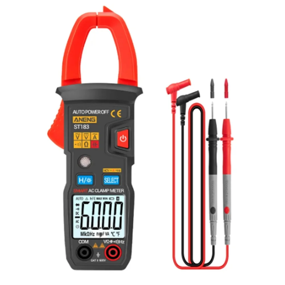 ANENG ST183 Stroomtang Digitale Multimeter 600A DC/AC Spanning 6000 Telt Met Achtergrondverlichting Ampere Tester NCV Ohm Test