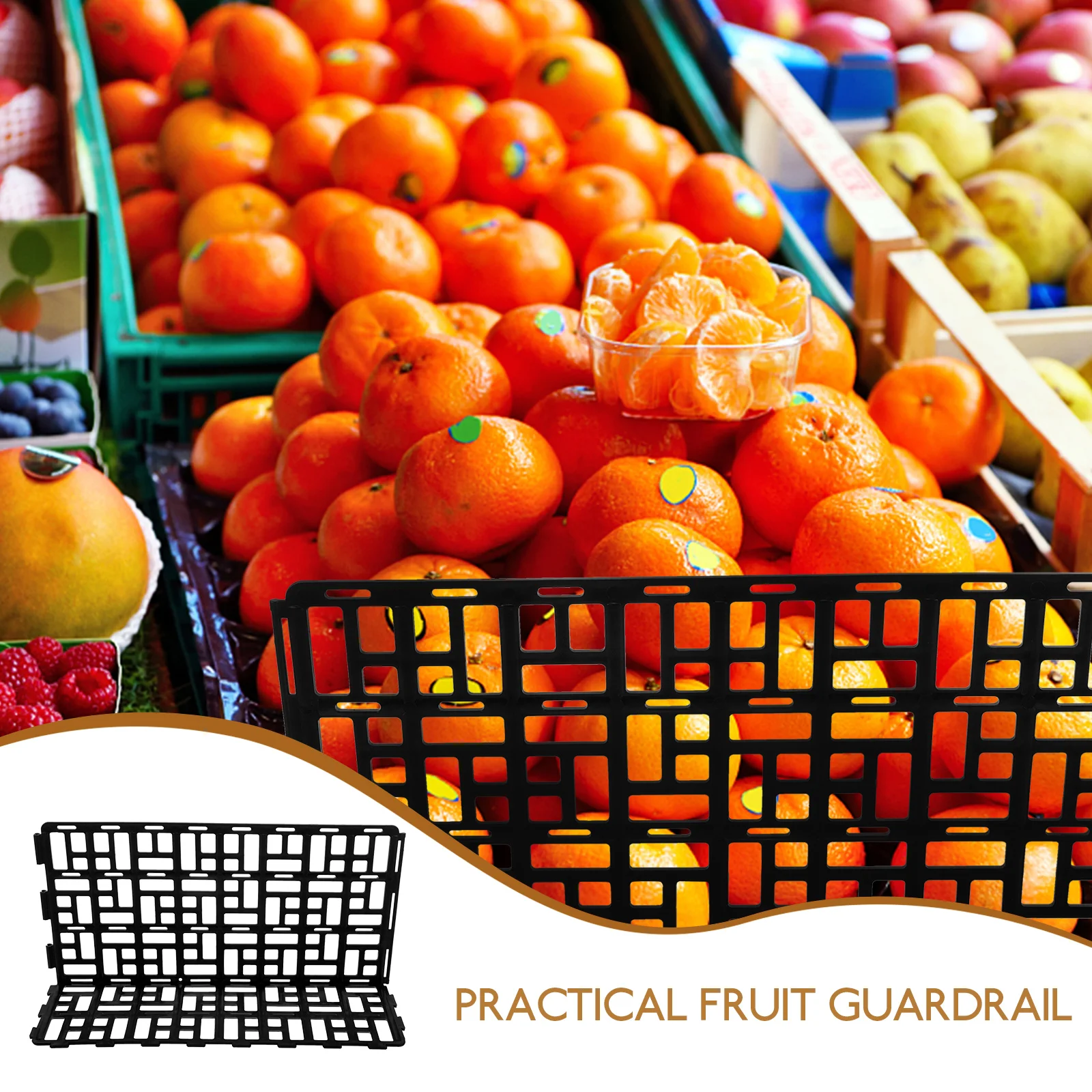 

Fruit Vegetable Classification Partition Sturdy Plastic Baffle Smooth Surface Prevent Rolling for Supermarket