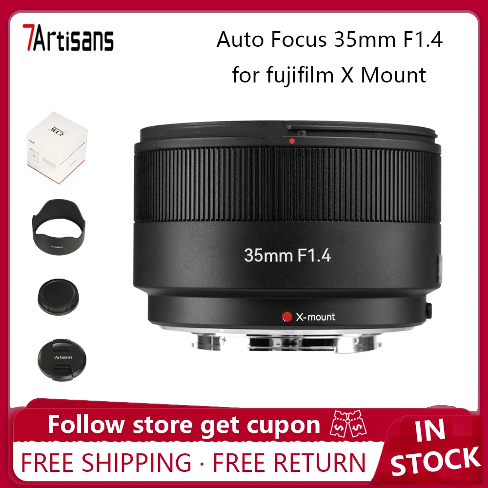 Объектив 7artisans AF 35 мм F1.4 APS-C с автофокусом и большой диафрагмой для камеры Fujifilm XF X-M5 X-T5 X-M50 X100VI для портретной съемки