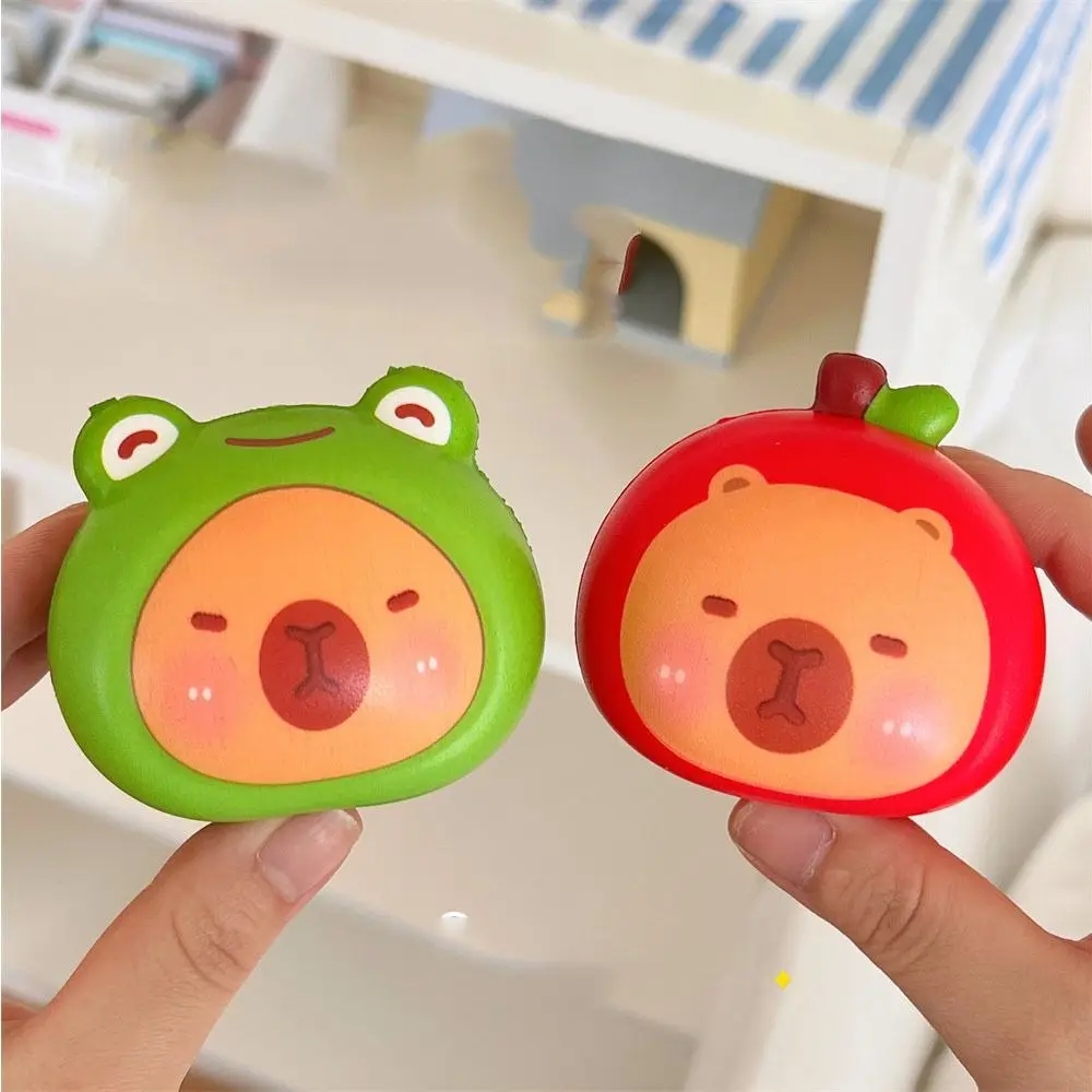 Soft Sensory Toy Capybara Squeeze Toy PU Fidget Toy Cartoon Fidget Toy Slow Rebounce 3D Pinch Decompression Toy Children