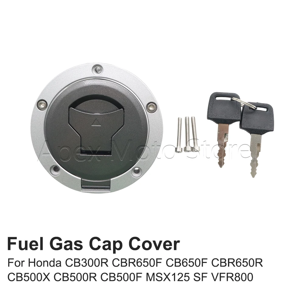 Motorcycle Fuel Gas Tank Cap Cover Lock Key For Honda CB650R CB650R CB500R CB500X CBR650F CBR500R CB300R MSX125SF VFR800
