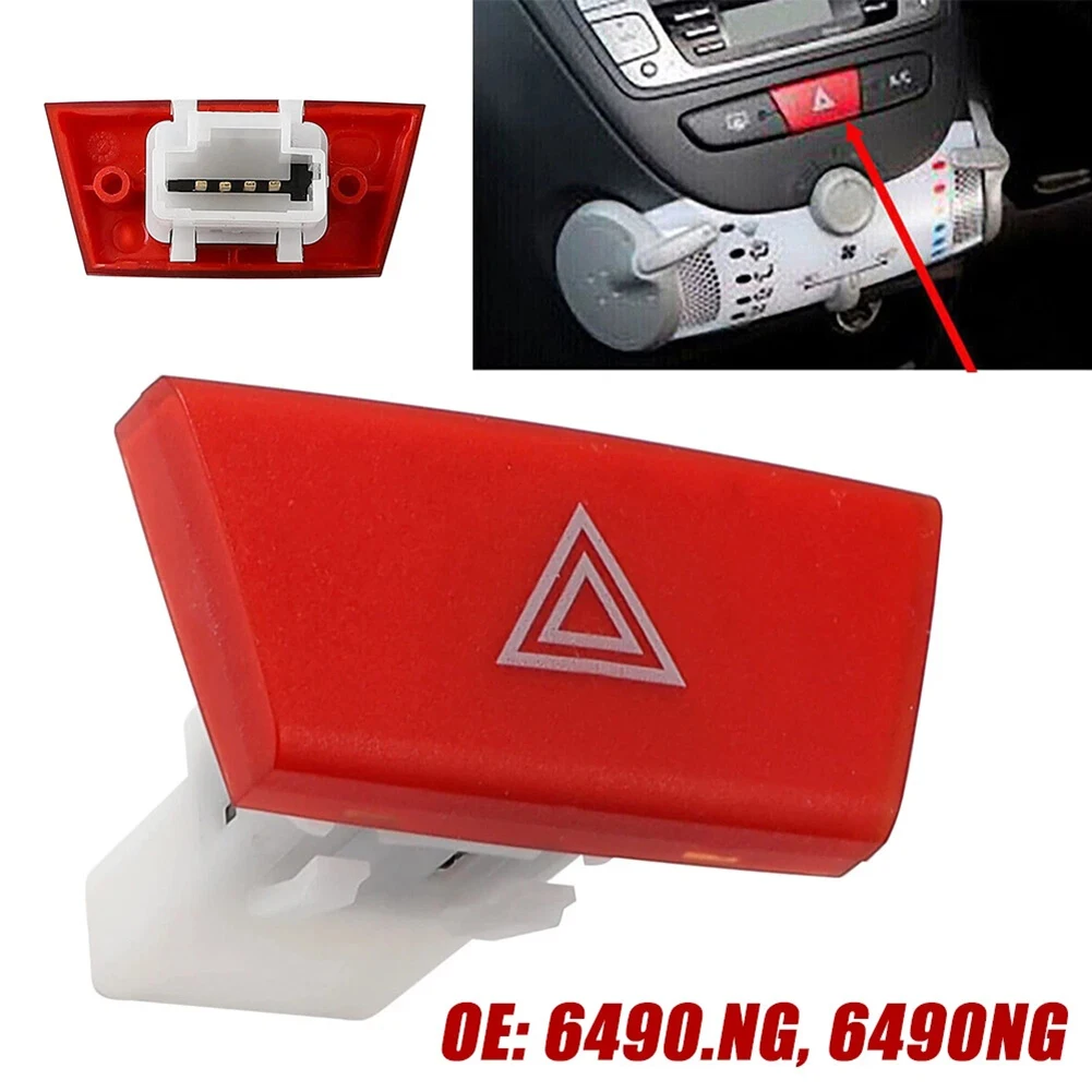 

Automotive Hazard Lamp Switch Button Compatible with For Toyota Aygo 107 and For C1 from 2005 to 2014 OEM 6490NG