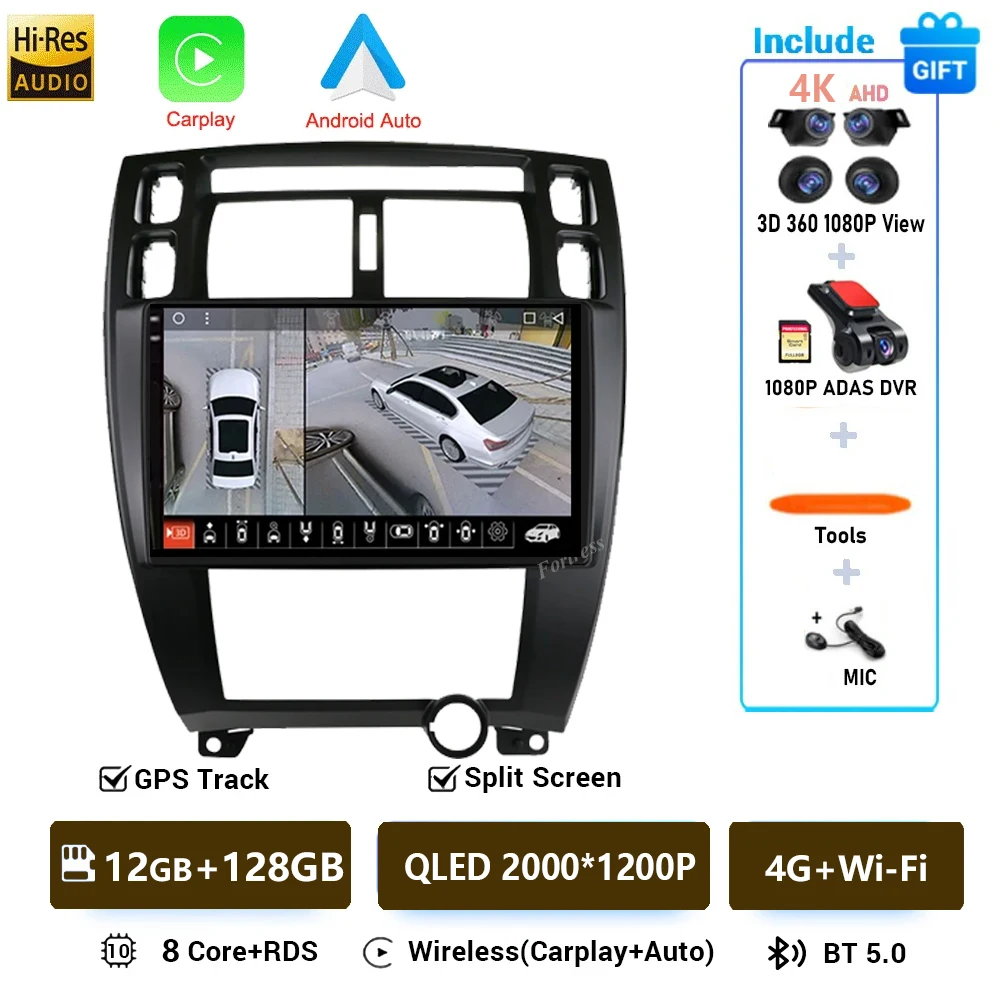 Android 16 Autoradio voor Hyundai Tucson 2004-2013 Multimedia Video Player Navigatie 2 Din DVD Head Unit Stereo Carplay luidsprekers