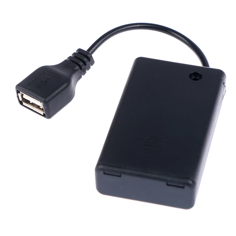 3*AAA Battery Box With USB Port For Building Block Led Light Kit Three Section USB Battery Box With Lid Switch