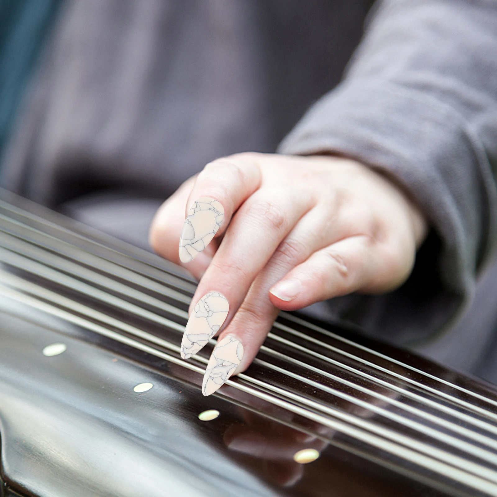 

8 Pcs Guzheng Nails Finger Picks Fake Musical Instrument Fingernail Protectors Abs Protective Child