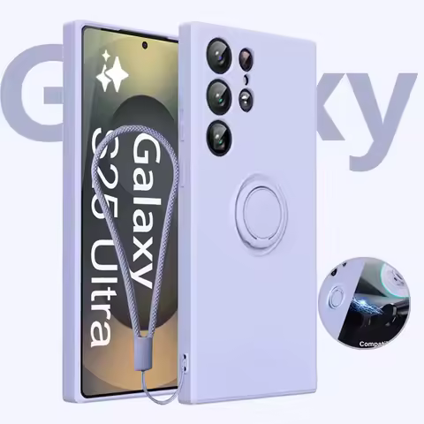 Magnetic Holder Cover For Samsung Galaxy S25 Ultra S24 S22 S21 Plus S20 S23 FE Note 20 Liquid Silicone Case For Galaxy S25 Cases