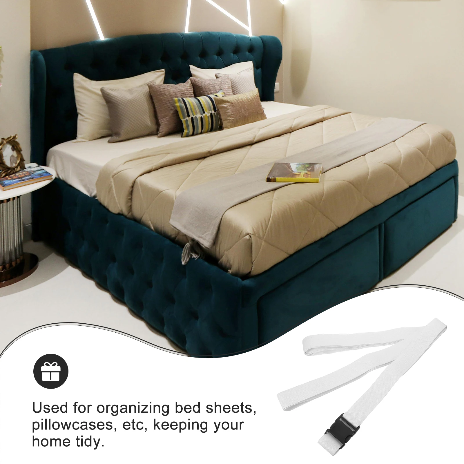 

Elastic Bed Sheet Storage 8M White Mattress B Adjustable Closet ganizer Strap Pillow Case Tie Up Sheet Cover B Retractable