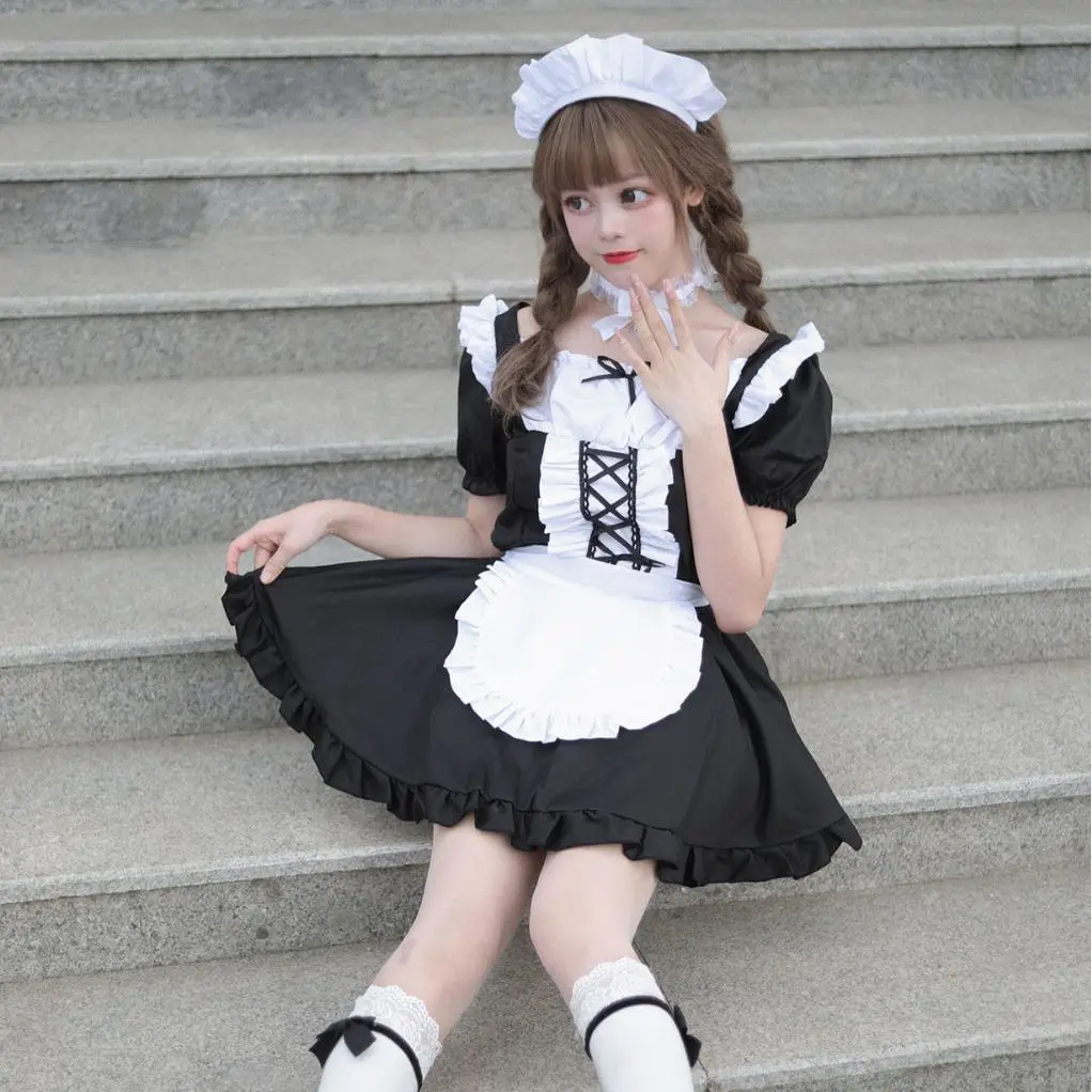 Japanese-style Maid Outfit For Girls Adorable Maidservant Costume Performance Dress Role-playing COSplay Costume