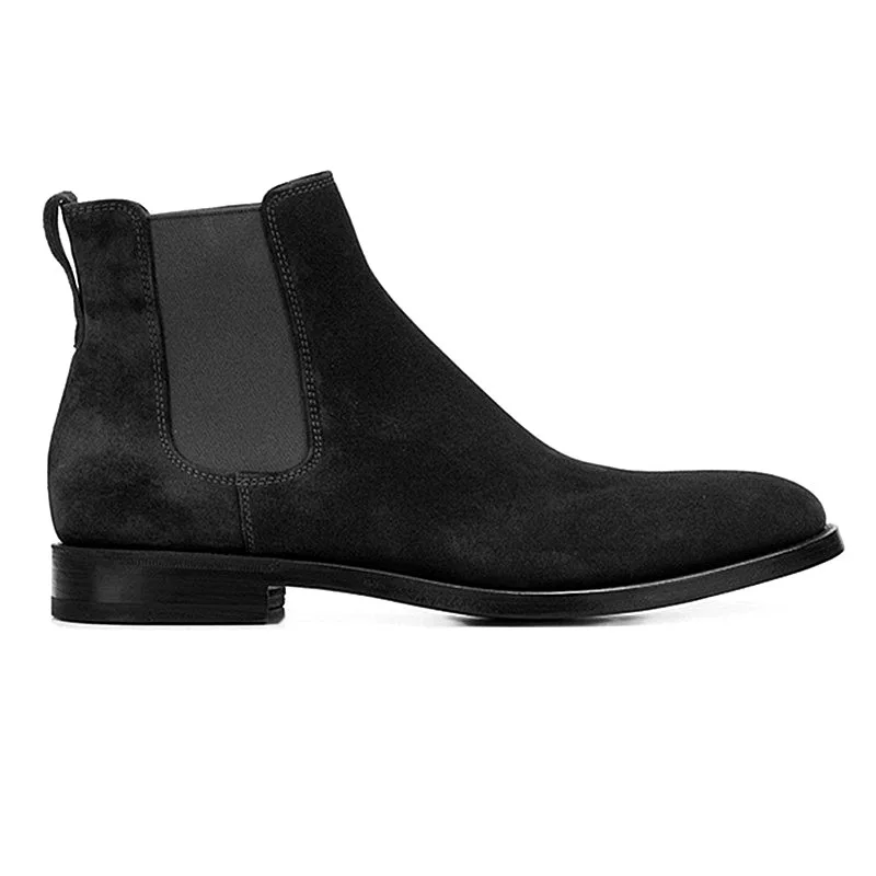 Designer masculino chelsea botas de luxo veludo botas de tornozelo de alta qualidade sapatos de couro de camurça para homens botas de vestido botas de hombre